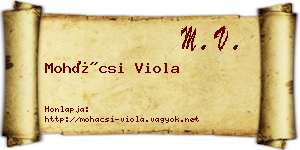Mohácsi Viola névjegykártya